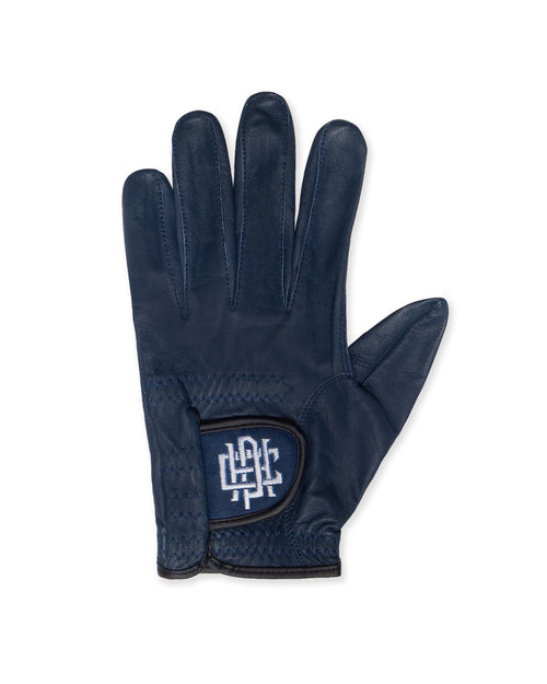 #Overlap Logo Leather Glove Navy