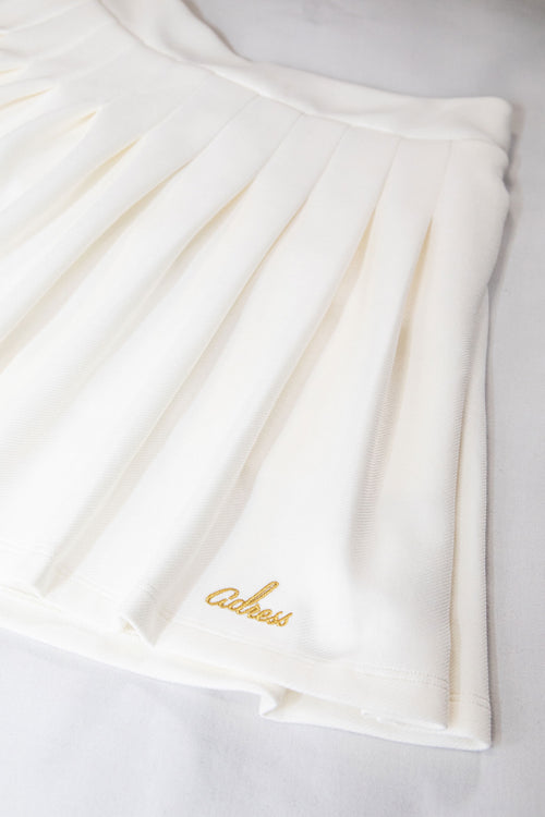 PLEATS SKIRT WHITE